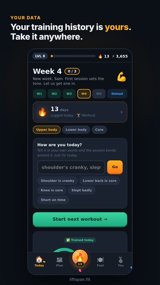 How to export your workout history from Liftspan